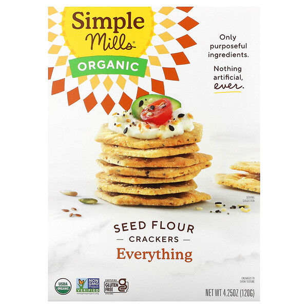 Organic Seed Flour Crackers, Everything, 4.25 oz (120 g)