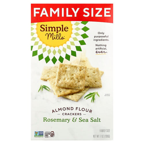 Simple Mills Almond Flour Crackers, Rosemary & Sea Salt, 7 oz (199 g)