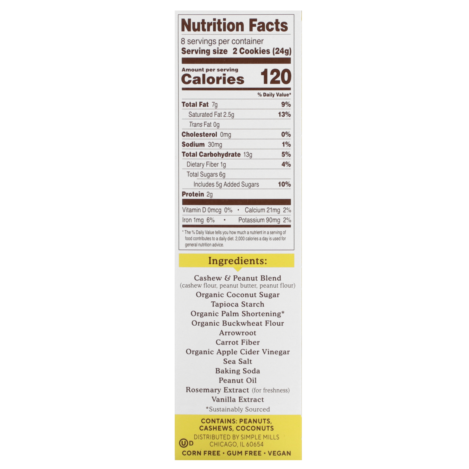 Simple Mills, Nut Butter Stuffed Sandwich Cookies, Creamy Peanut Butter