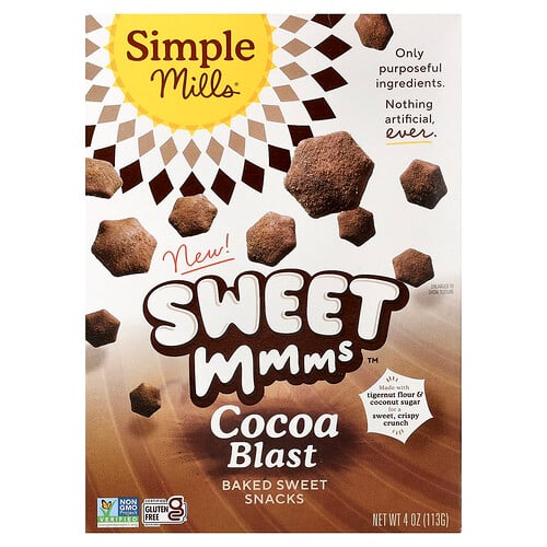 Simple Mills Sweet Mmms™, Baked Sweet Snacks, Cocoa Blast, 4 oz (113 g)