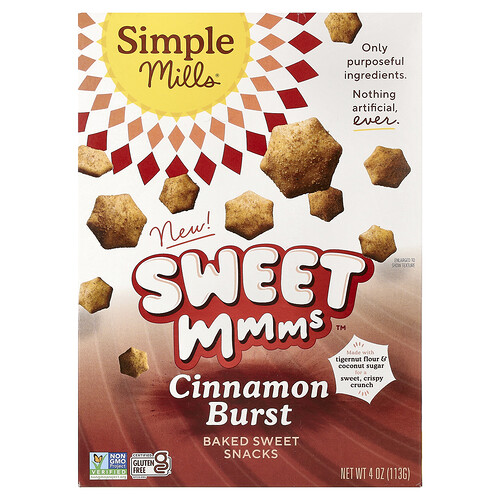 Simple Mills Sweet Mmms™, Baked Sweet Snacks, Cinnamon Burst, 4 oz (113 g)
