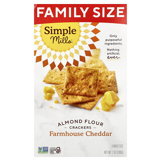 Simple Mills, Crackers à la farine d'amande, Cheddar fermier, 199 g