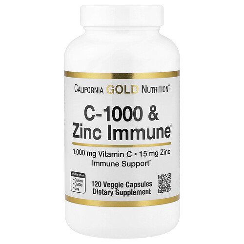 California Gold Nutrition C-1000 & Zinc Immune ベジカプセル120粒