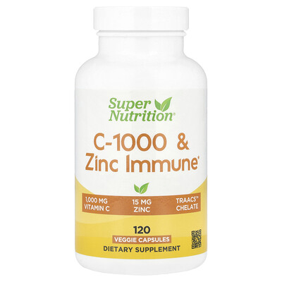 Super Nutrition  C-1000 & Zinc Immune  120 Veggie Capsules
