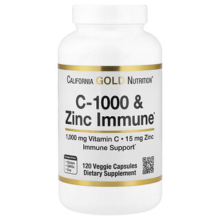 California Gold Nutrition, C-1000 & 아연 면역력, 베지 캡슐 120정