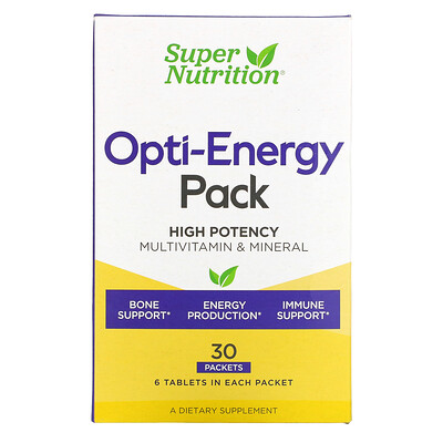 Super Nutrition Набор Opti-Energy, мультивитаминно-минеральная добавка, 30 пакетиков по 6 таблеток