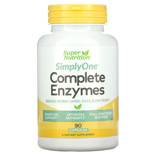 Super Nutrition, Simply One, Enzymes complètes, 90 capsules