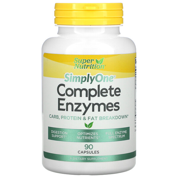 Super Nutrition‏, Simply One, Complete Enzymes,‏ 90 כמוסות