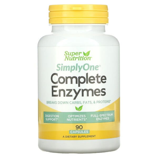 Super Nutrition, Simply One, Complete Enzymes, vollständige Enzyme, 90 Kapseln