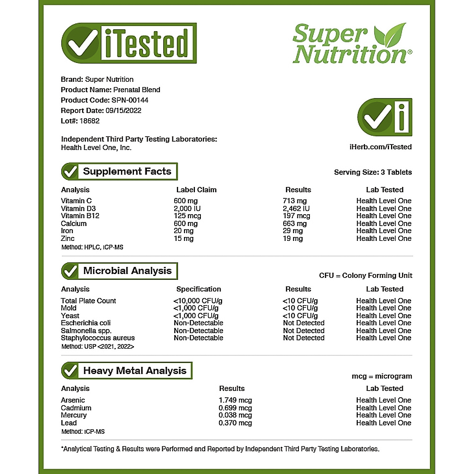 Super Nutrition, Prenatal Blend, Multivitamin with Folate and Choline