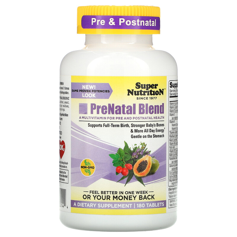 Super Nutrition, PreNatal Blend, 180 Tablets - iHerb