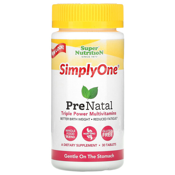 Super Nutrition‏, SimplyOne‏, מולטי-ויטמין בעוצמה משולשת טרום לידה, 30 טבליות
