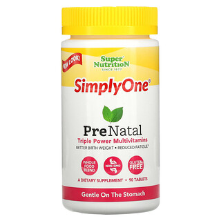 Super Nutrition, SimplyOne, PreNatal, Multivitaminas triple potencia, 90 tabletas