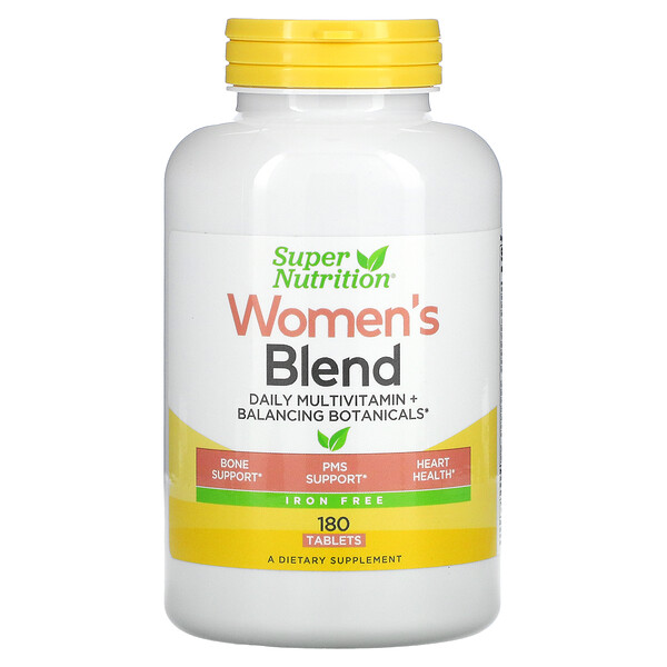 Super Nutrition, مزيج للمرأة، خالٍ من الحديد، 180 قرص