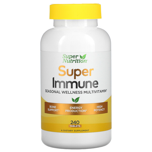 Super Nutrition, Super Immune, 면역력 강화 종합비타민, 240정