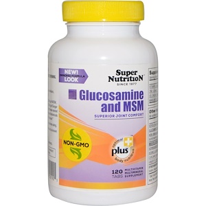 Купить Super Nutrition, Глюкозамин и метилсульфонилметан (МСМ), 120 таблеток  на IHerb