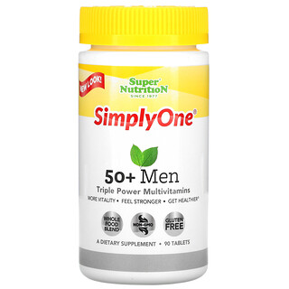 Super Nutrition, シンプリー・ワン、50歳以上の男性用トリプルパワー・マルチビタミン、90錠