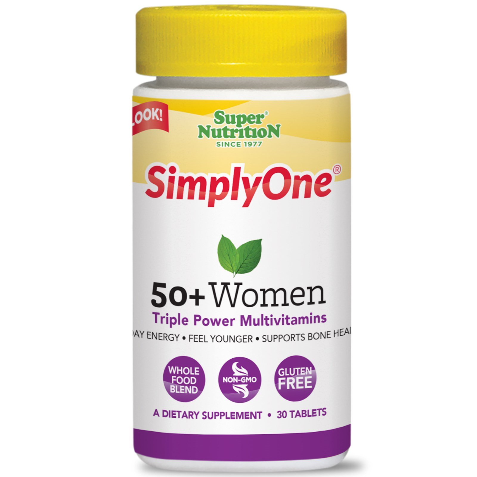 Super Nutrition, "SimplyOne", мультивитаминный комплекс тройной концентрации для женщин 50+, 30 таблеток