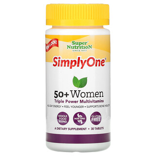 Super Nutrition, SimplyOne，50 岁以上女性，三重效力多维生素，30 片