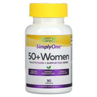Super Nutrition SimplyOne мультивитамины и полезные травы для женщин старше 50 лет 90 таблеток