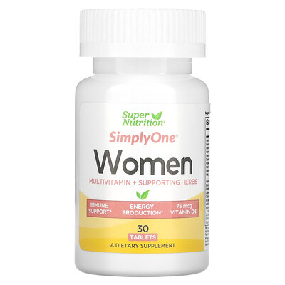 Super Nutrition SimplyOne мультивитамины и полезные травы для женщин 30 таблеток