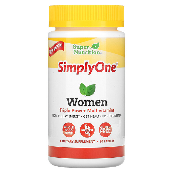 Super Nutrition‏, SimplyOne, לנשים, מולטי-ויטמין + צמחי מרפא תומכים, 90 טבליות