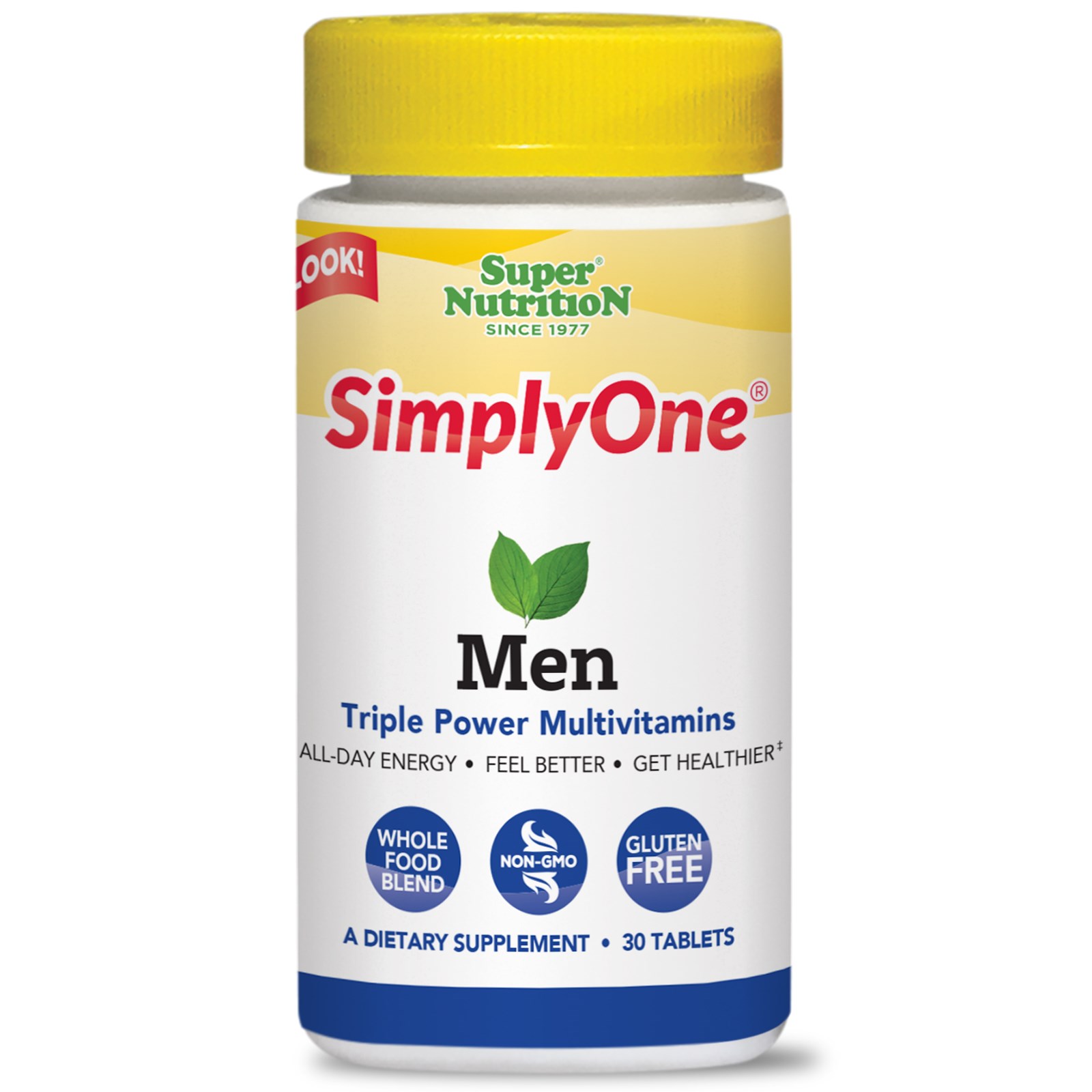 Super Nutrition, SimplyOne, Men, Triple Power Multivitamins, 30 Tablets