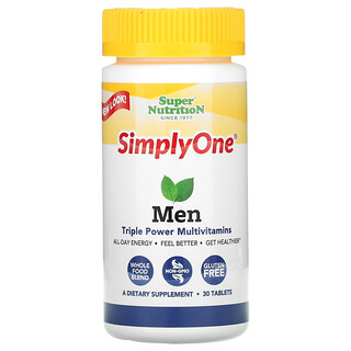 Super Nutrition, SimplyOne，男性，三重效力多維生素，30 片