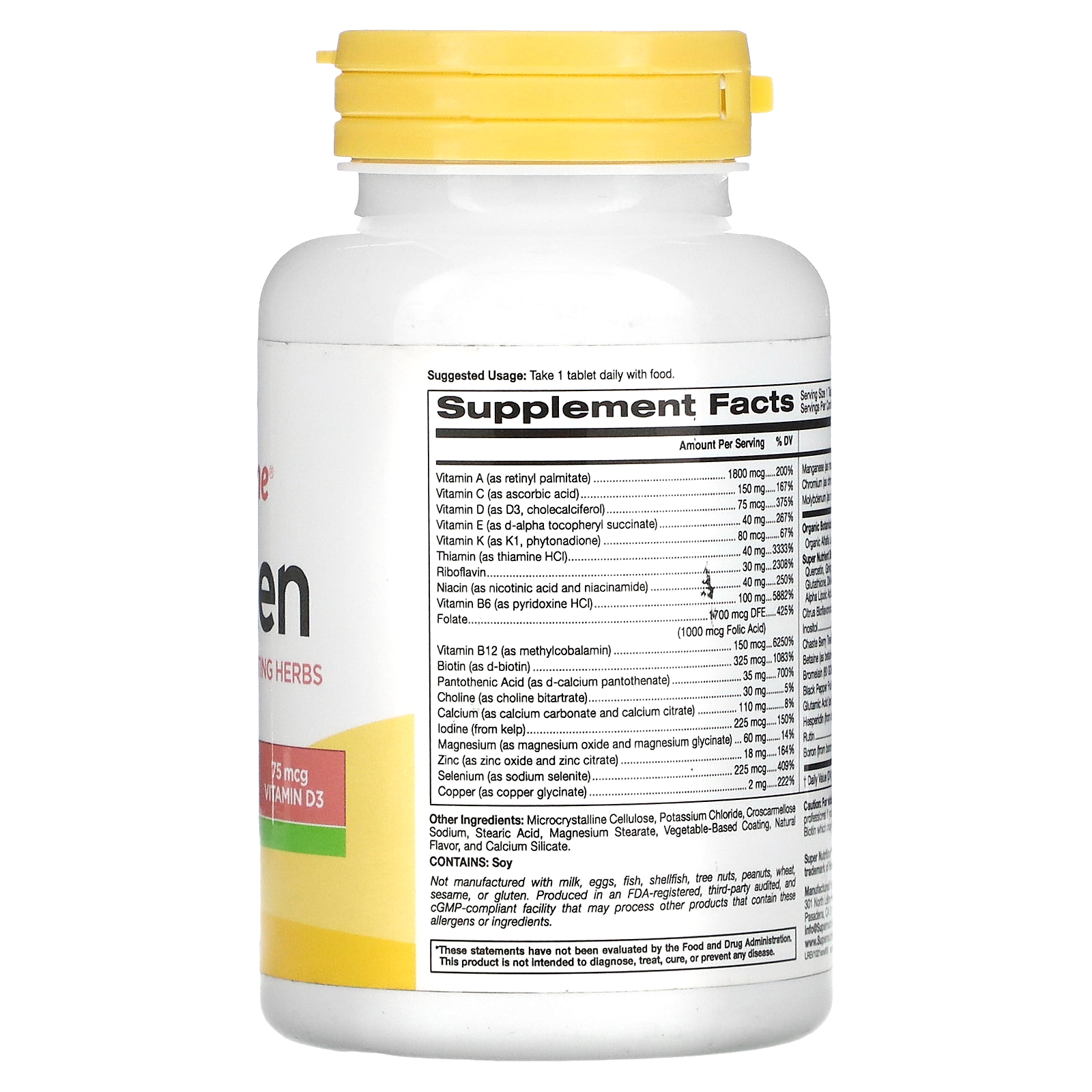 Super Nutrition, SimplyOne, Women’s Multivitamin + Supporting Herbs ...