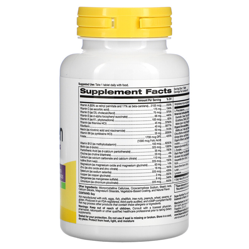 Super Nutrition, SimplyOne, Women’s 50+ Triple Power Multivitamins