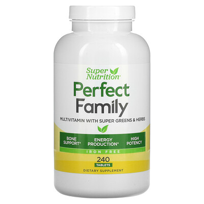 

Super Nutrition Perfect Family Multivitamin with Super Greens & Herbs Iron Free 240 Tablets