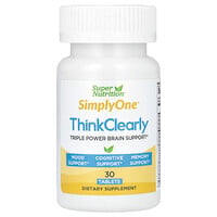 Super Nutrition, SimplyOne®, Suplemento para pensar con claridad ThinkClearly con L-teanina, L-fenilalanina y L-glutamina, 30 comprimidos
