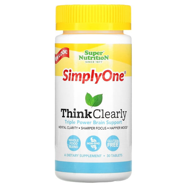 Super Nutrition, SimplyOne, улучшение умственной активности, 30 таблеток