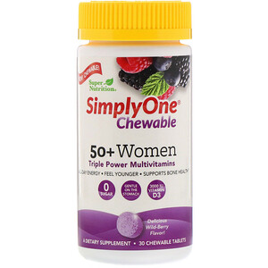 Супер Нутришэн, SimplyOne, 50+  Women, Triple Power Chewable Multivitamin, Wild-Berry Flavor, 30 Chewable Tablets отзывы