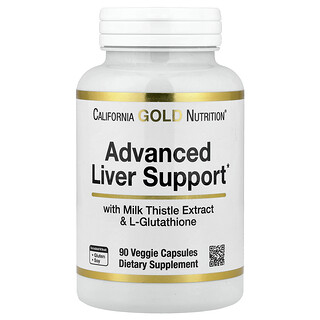 California Gold Nutrition, 어드밴스드 간 건강 보충제, 밀크시슬 추출물,L-글루타치온, 알파리포산, 포도 씨추출물 함유, 베지 캡슐 90정
