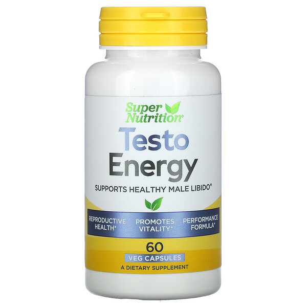 Super Nutrition‏, Testo Energy,‏ 60 כמוסות צמחיות