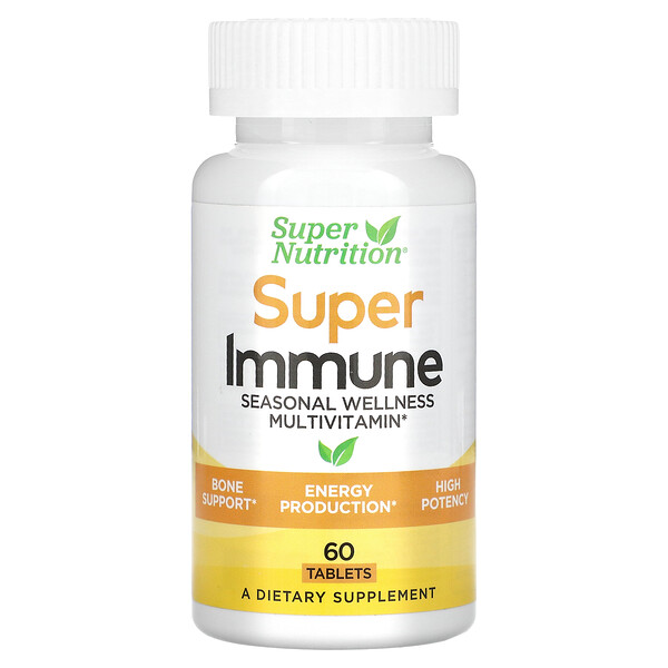 Super Nutrition (سوبر نوتريشن)‏, Super Immune، فيتامينات متعددة مقوية للمناعة مع الجلوتاثيون، 60 قرصًا