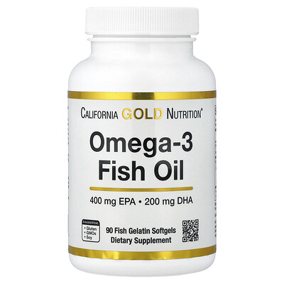 California Gold Nutrition, Aceite de pescado con omega-3, Triglicéridos Vivomega, 1000 mg, 90 cápsulas blandas de gelatina de pescado