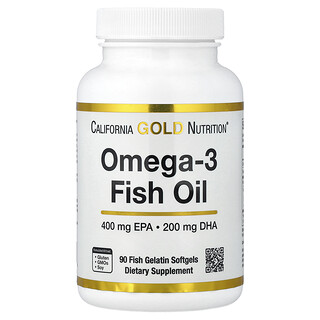 California Gold Nutrition, Omega-3 visolie, Vivomega triglyceride, 1.000 mg, 90 softgels visgelatine