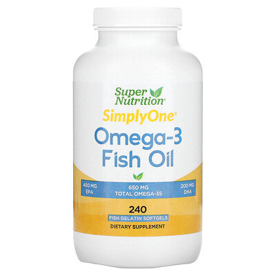 

Super Nutrition Omega-3 Fish Oil 1 000 mg 240 Fish Softgels