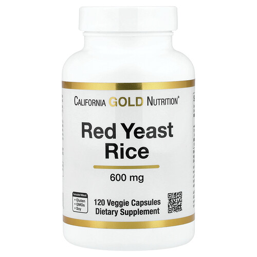 California Gold Nutrition, Red Yeast Rice, 600 mg, 120 Veggie Capsules