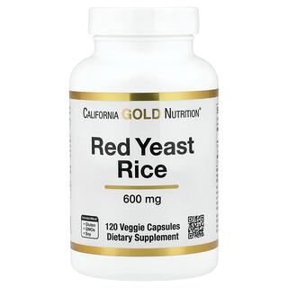 California Gold Nutrition, красный ферментированный рис, 600 мг, 120 растительных капсул