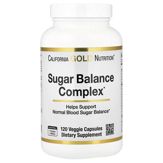California Gold Nutrition, Complexe pour l'équilibre glycémique au chrome, gymnema sylvestre, gingko biloba et chardon-Marie, 120 capsules