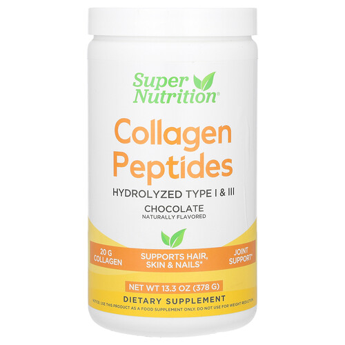Super Nutrition Collagen Peptides, Chocolate, 13.33 oz (378 g)