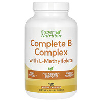 super mic b complex with l-carnitine Complete B Complex with L-Methylfolate and Methylcobalamin B12, 180 Veggie  Capsules