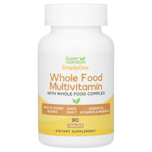 Super Nutrition, SimplyOne®, Whole Food Multivitamin with Vitamin A, C, Minerals, and Enzymes, Vollwert-Multivitamin mit Vitamin A, C, Mineralstoffen und Enzymen, 90 Tabletten