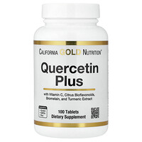 California Gold Nutrition, Quercetin Plus cu quercetină, vitamina C, bioflavonoide citrice, bromelaină, turmeric și vitamina C, 100 de comprimate