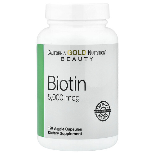 California Gold Nutrition, Biotin, 5,000 mcg, 120 Veggie Capsules