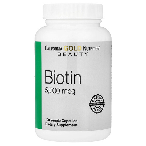 California Gold Nutrition ビオチン 5,000mcg ベジカプセル120粒