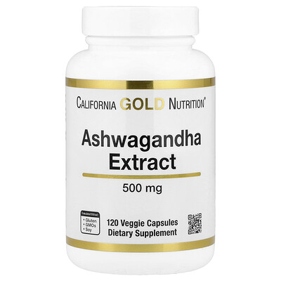 California Gold Nutrition, Ashwagandha, 500 mg, 120 cápsulas vegetales